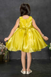 Yellow Sparkle Embellished Party Frock For Girls