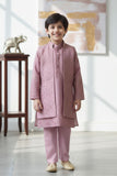 Onion Pink Embroidered Kurta Pyjama Set with Jacket For Boys