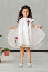 Stylish White Dress With Sequin Work For Girls