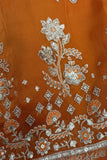 Rust Orange Embroidered Kurta with Palazzo Set for Girls