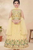 Cream Multicolor Embroidered Lehenga Choli For Girls