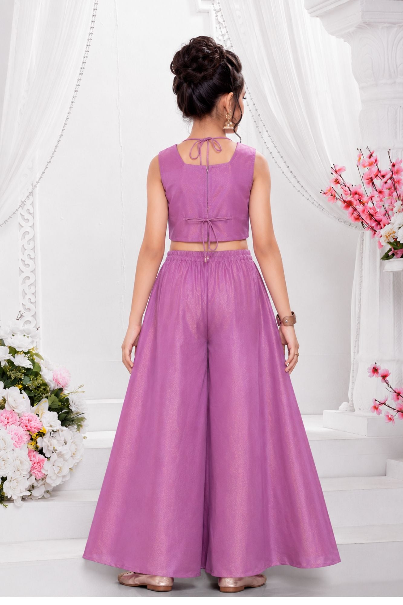 Elegant Lavender Embroidered Palazzo Set with Dupatta