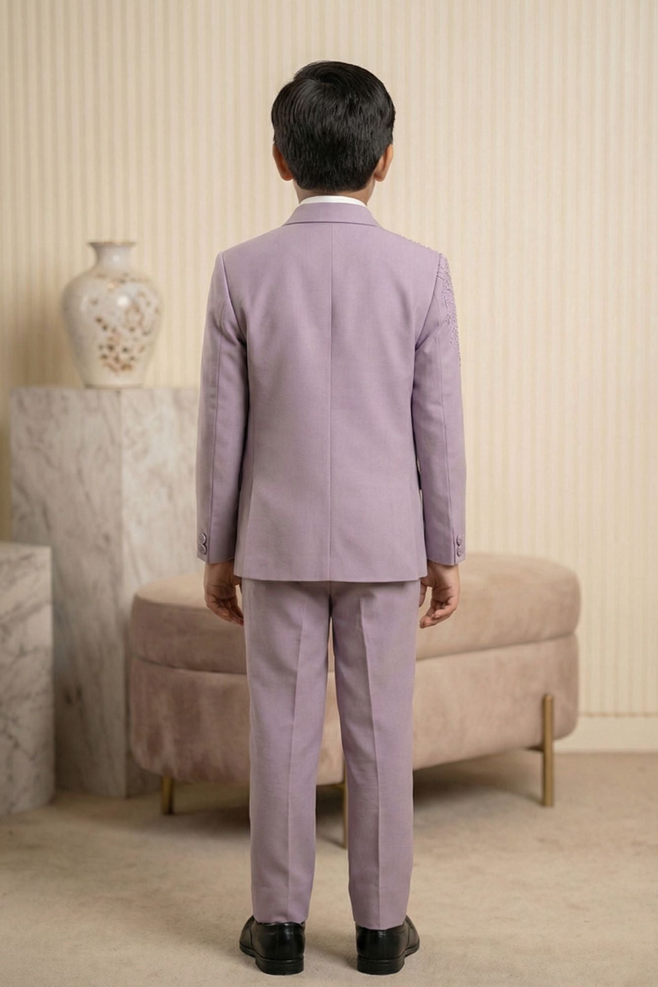 Lavender Premium 5-Piece Suit Set For Boys