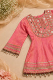 Dusty Pink Mirror Work Dhoti Kurta Set