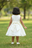 White Floral Sequins Embroidered Party Wear Frock For Girls