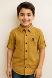 Mustard Corduroy Shirt For Boys