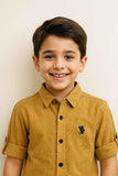 Mustard Corduroy Shirt For Boys