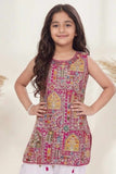 Rani Pink Sequins Embroidered Patiala Set For Girls