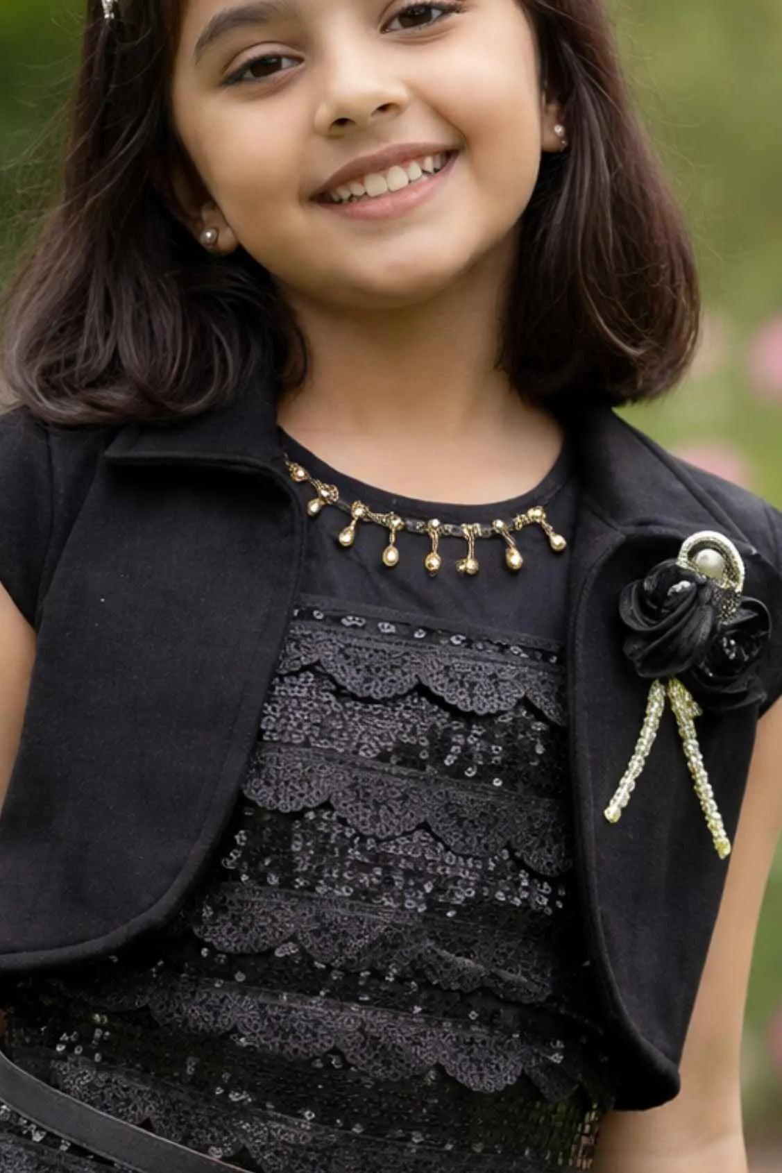 Black Sequin Dress For Girls