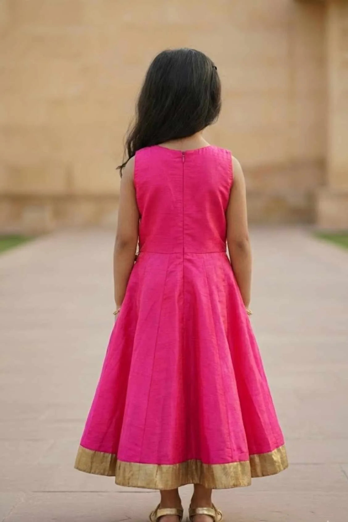 Rani Pink Ethnic Gown For Girls