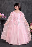 Girls Floral Sequin Embellished Blush Pink Party Gown