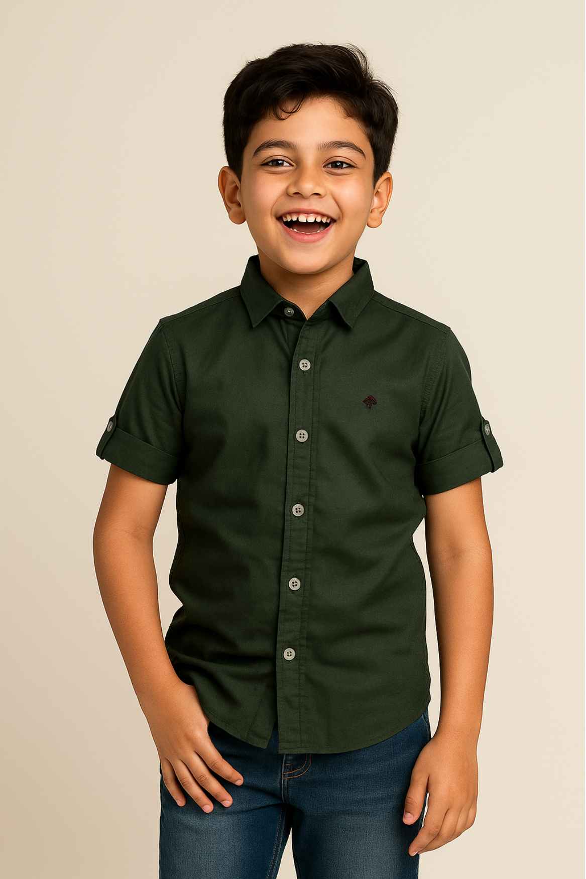 Dark Green Shirt For Boys