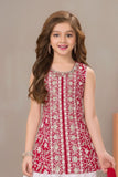 Rani Pink Embroidered Patiala Suit Set With Dupatta For Girls