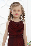 Maroon Sequin Party Wear Dress With Cowl Neck For Girls - Lagorii Kids