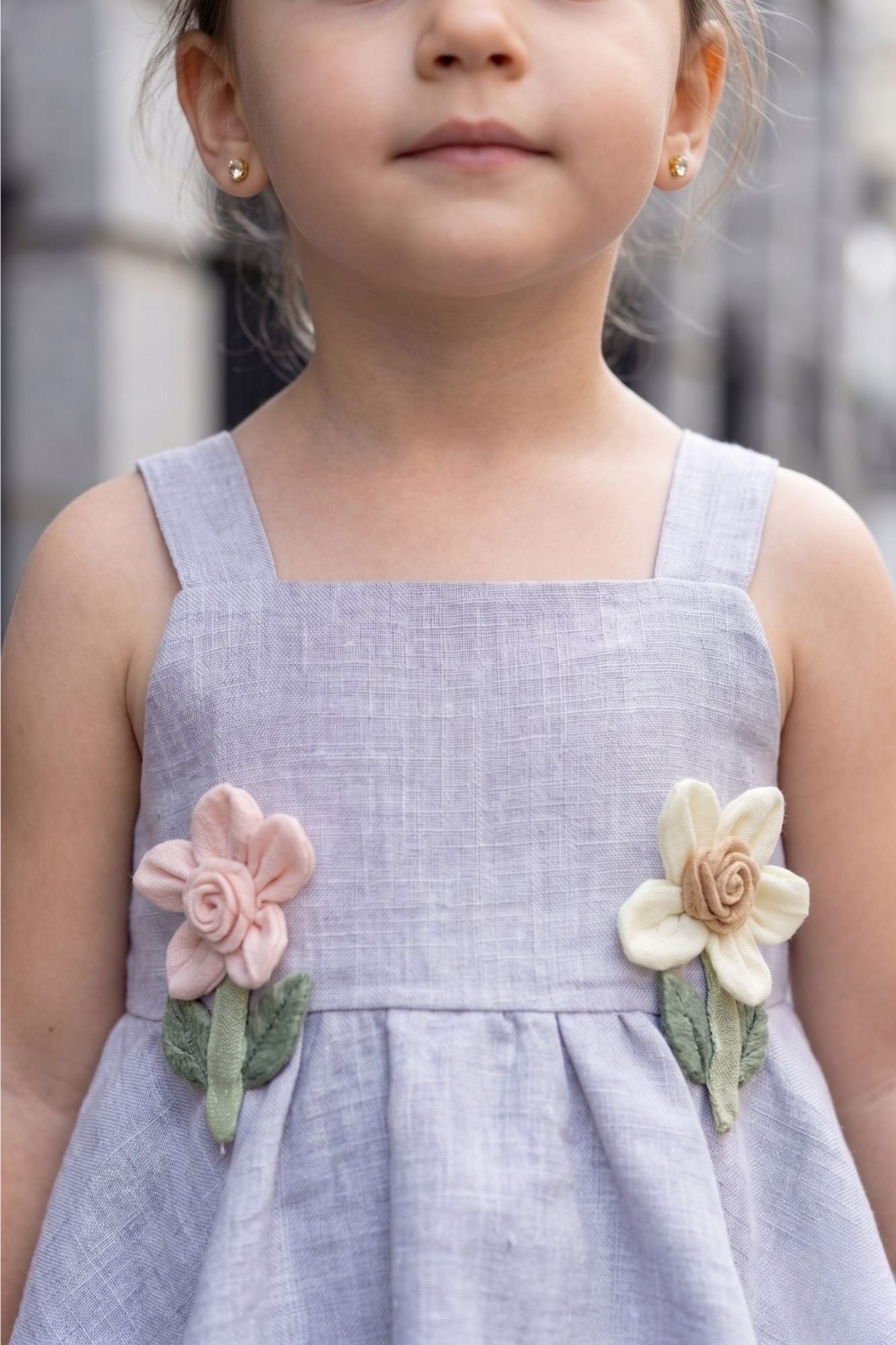 Girls Blue Peplum Top And Shorts Co-Ord Set with Floral Applique