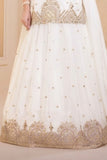 Girls Ivory Gold Embellished Lehenga Choli Set With Dupatta