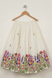 Cream And Multicolor Floral Embroidered Lehenga Choli for Girls