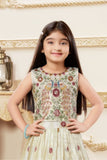 Cream Embroidered Lehenga Choli with Regal Peacock Motifs For Girls