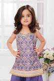 Purple Sequin And Embroidered Palazzo Set For Girls