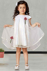 Stylish White Dress With Sequin Work For Girls