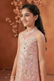 Blush Pink Embroidered Palazzo Set For Girls