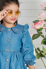 Cute Denim Dress For Girls