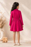 Rani Pink Ribbed Dress with Embroidered Pocket