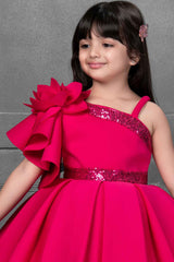 Rani Pink Embellished With Floral And Sequin For Girls