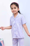 Soft & Stylish Lavender Teddy Bear Printed Night Suit Set for Girls