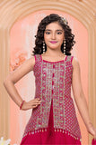 Pink Embroidered Palazzo Set for Girls