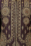 Wine Embroidered Kurta Set with Nehru Jacket For Boys