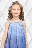 Double Shaded Blue Dress With Embroidery Work For Girls