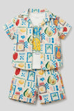 Boys Multicolor Printed Shorts Set with Shirt And Graphic T-Shirt