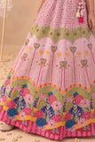 Baby Pink With Multicolor Floral Embellished Lehenga Choli Set
