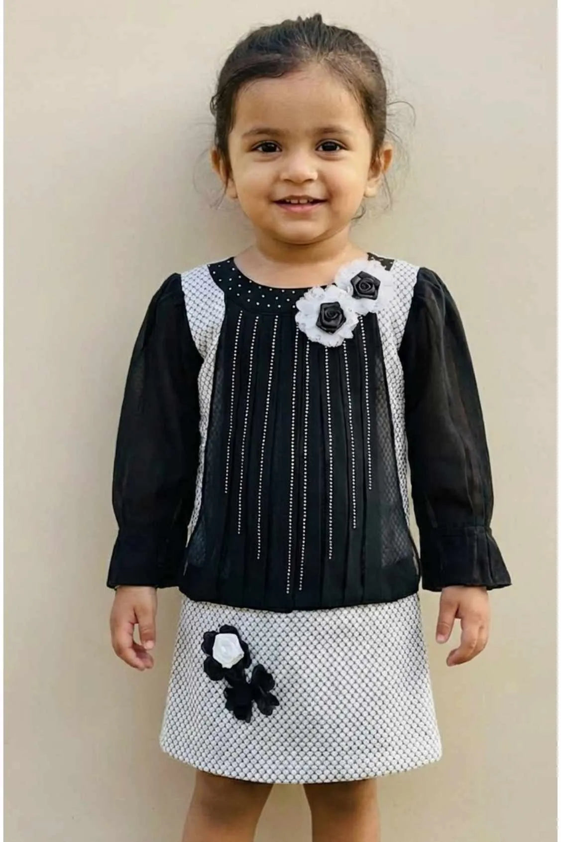 Black And White Party Dress For Girls