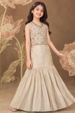 Ivory Floral Embellished Embroidered Mermaid Lehenga Choli Set