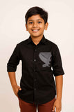 Black Printed Shirt  For Boys