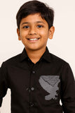 Black Printed Shirt  For Boys
