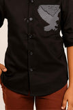 Black Printed Shirt  For Boys
