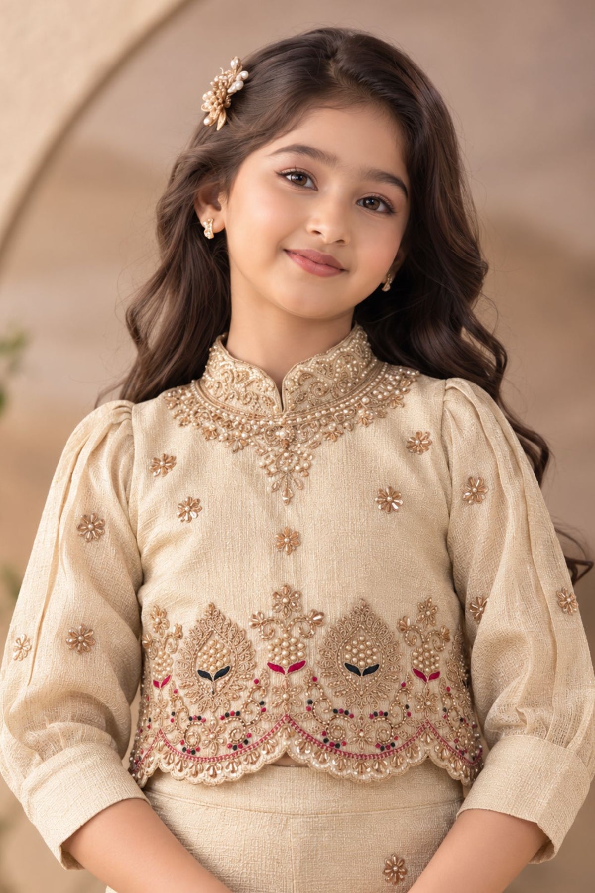 Designer Wear Ivory Zari Embroidered Palazzo Set