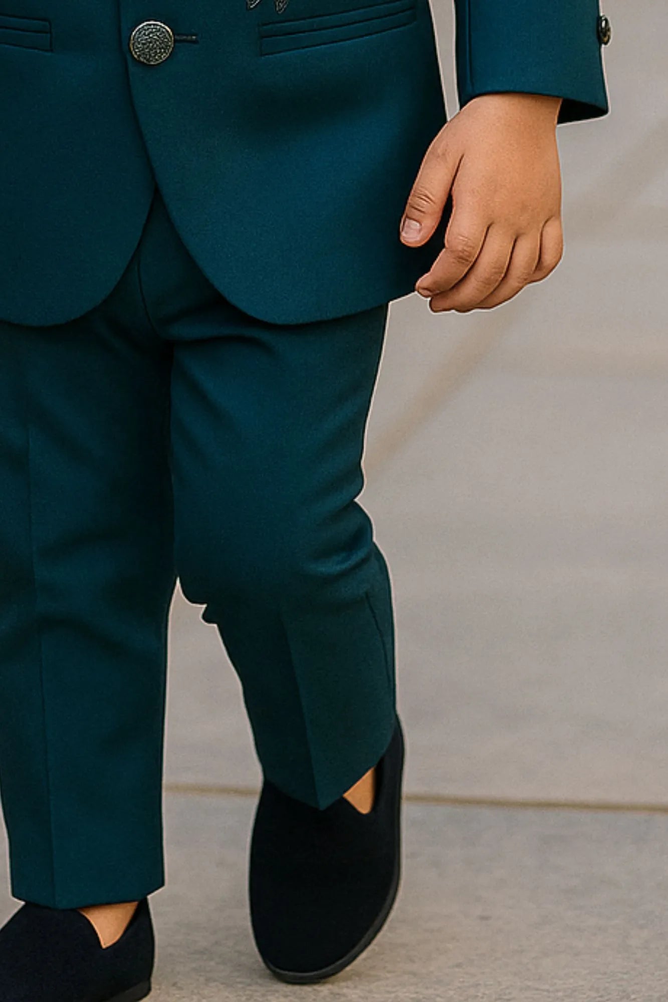 Classic Teal Blue Jodhpuri Suit Set For Boys