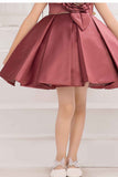 Rust Red Floral Embellished Party Wear Frock For Girls