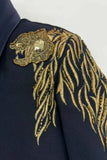 Royal Navy Blue Suit with Gold Bead Work For Boys