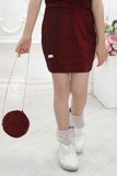 Maroon Sequin Party Wear Dress With Cowl Neck For Girls - Lagorii Kids