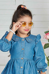 Cute Denim Dress For Girls