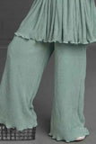 Aqua Blue Embellished Palazzo Set For Girls