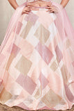 Girls Blush Pink Embroidered Lehenga Choli Set with Net Dupatta