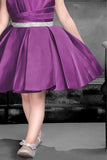 Purple Party Wear Frock with Pleated Skirt For Girls