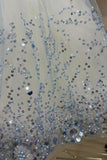 Blue Sequin Party Wear Frock With Bow For Girls