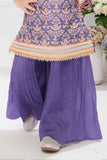 Purple Sequin And Embroidered Palazzo Set For Girls